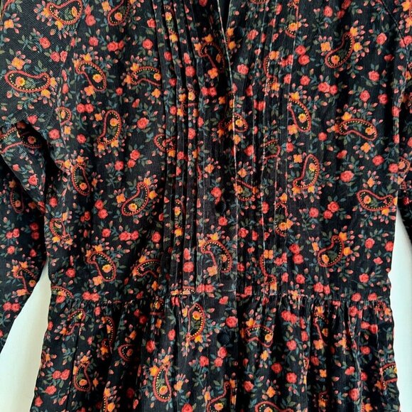 Eddie Bouer  Microfloral Courdory Modest Long Sleeve Midi Dress S - Picture 5 of 8